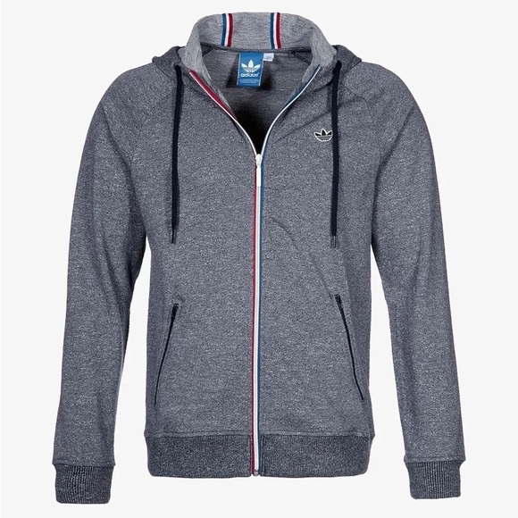 Adidas Trefoil Zipper Hoodie Jacket Blue Size XL - Picture 1 of 8